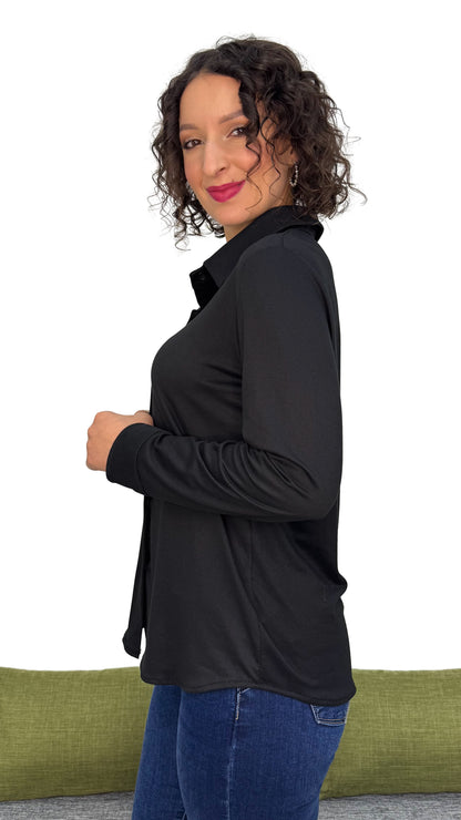 CAMICIA IN MAGLIA TINTA UNITA