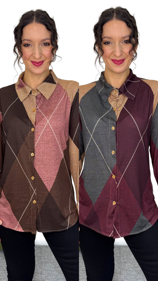 CAMICIA IN MAGLIA ROMBI