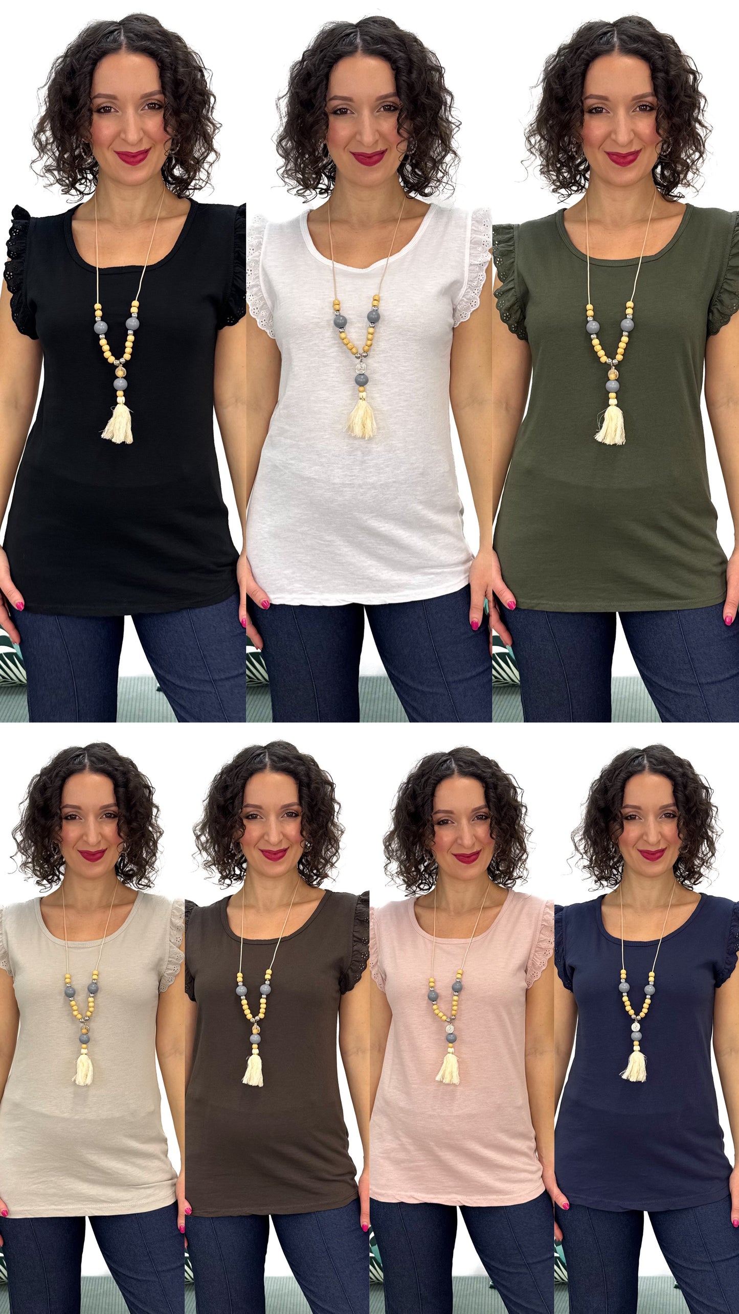 T-SHIRT CON MANICA PIZZO SANGALLO