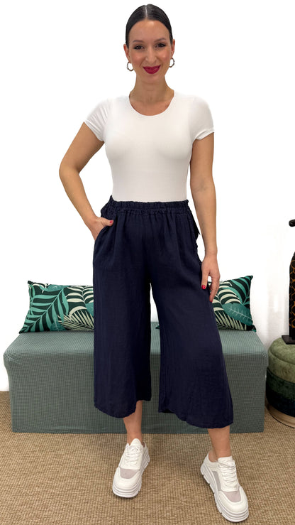 PANTALONE A 3/4 IN LINO