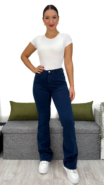 JEANS FLARE BLU ROYAL