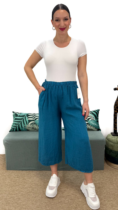 PANTALONE A 3/4 IN LINO