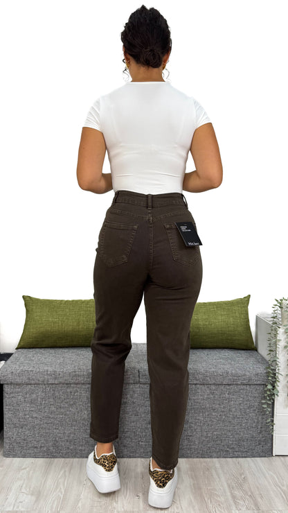 JEANS MOM-FIT CIOCCOLATO