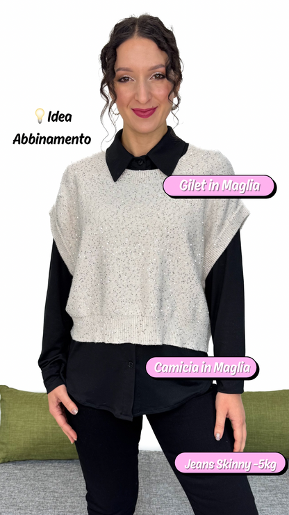 CAMICIA IN MAGLIA TINTA UNITA