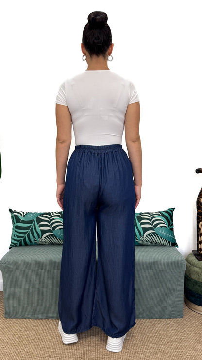 PANTALONE PALAZZO IN DENIM