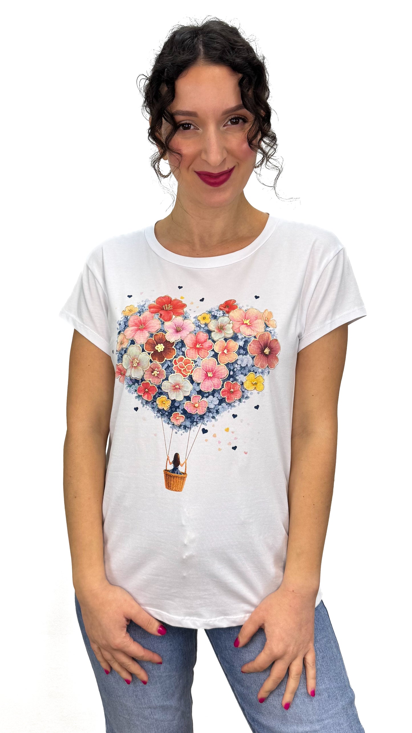 T-SHIRT MONGOLFIERA DI FIORI