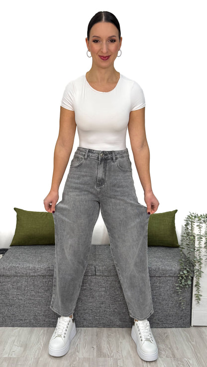 JEANS 2026 GREY MOM-FIT