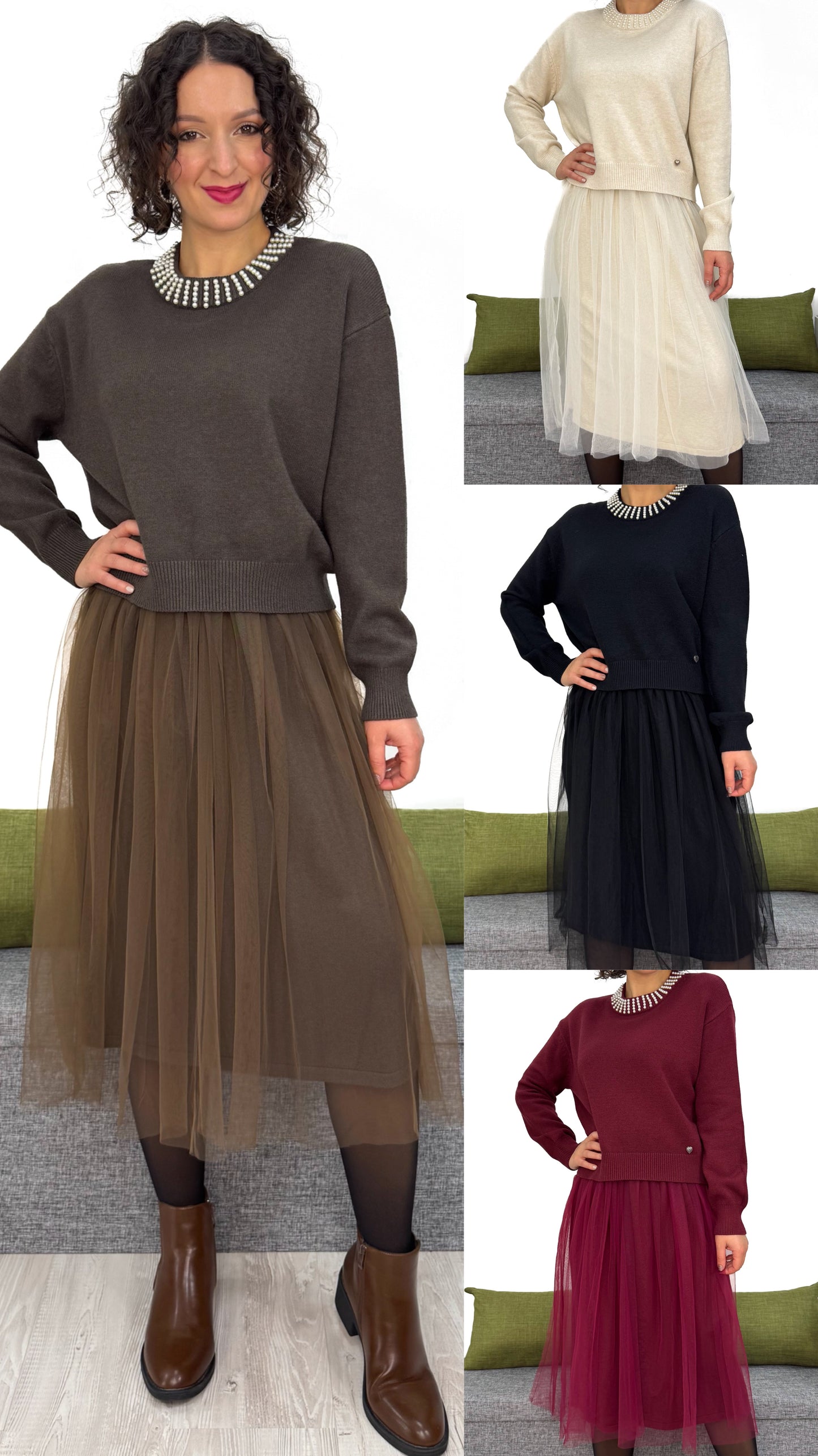 ABITO MAGLIA E TULLE