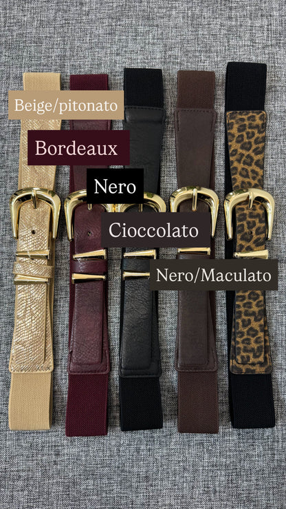 CINTURA ELASTICA FIBBIA TONDA