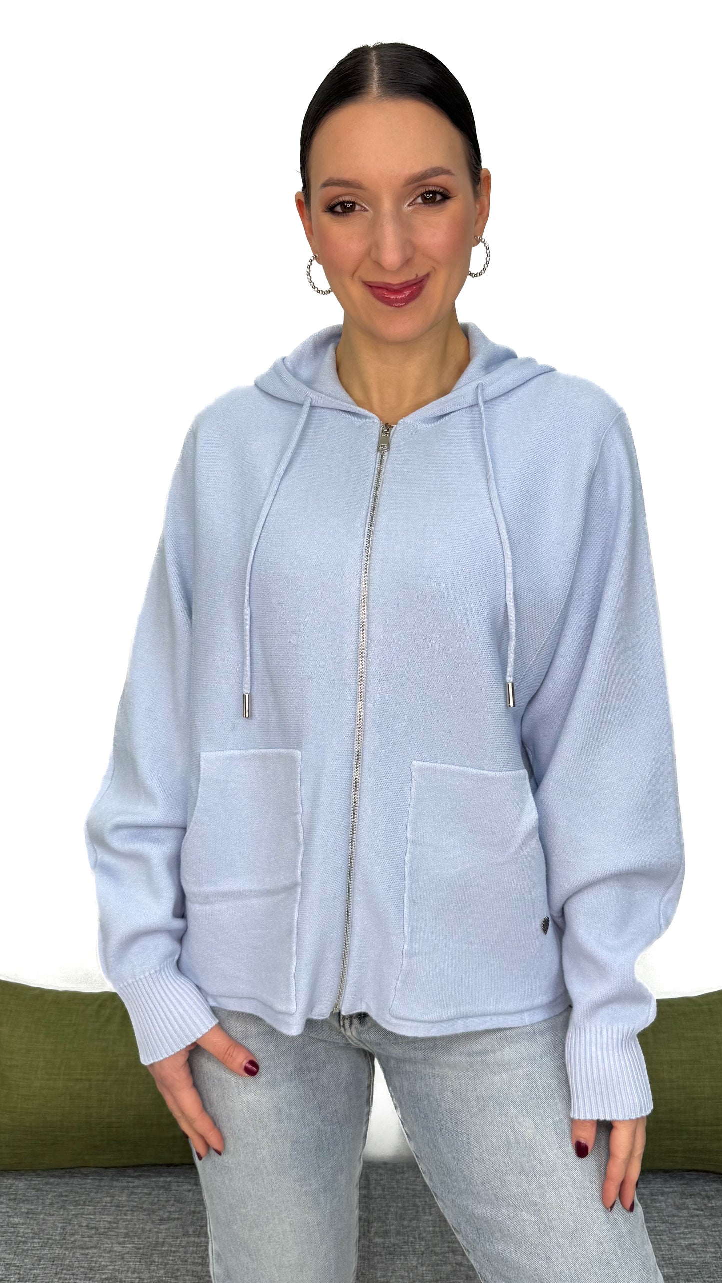 CARDIGAN CON ZIP IN MAGLIA