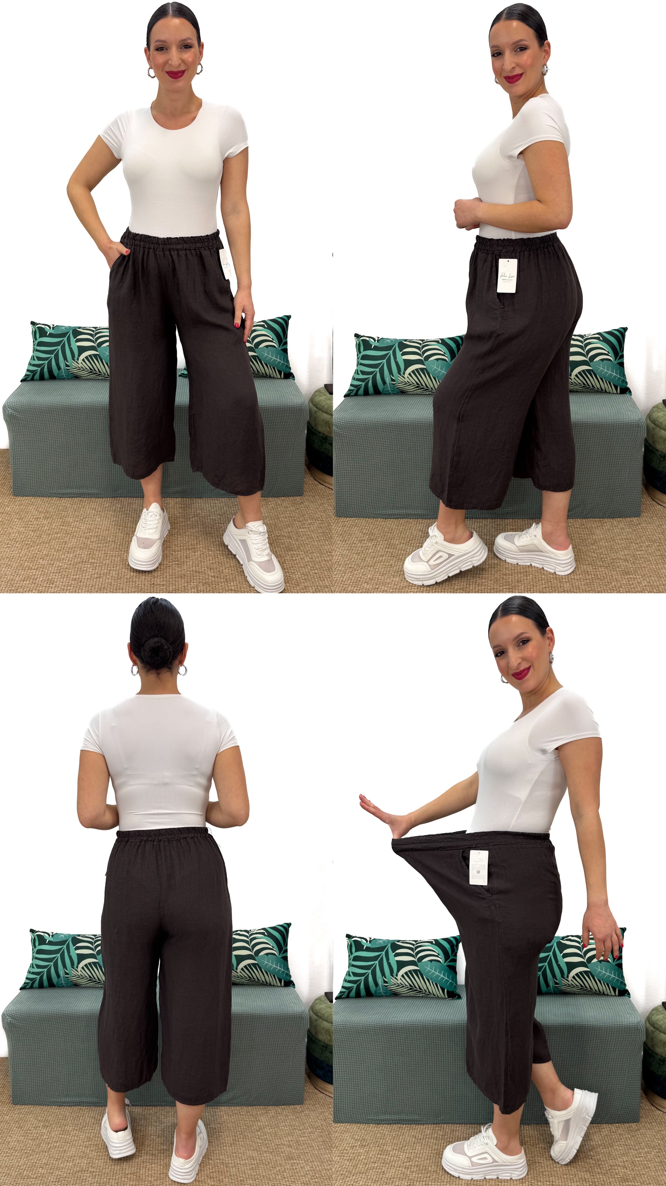 PANTALONE A 3/4 IN LINO