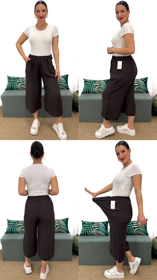 PANTALONE A 3/4 IN LINO
