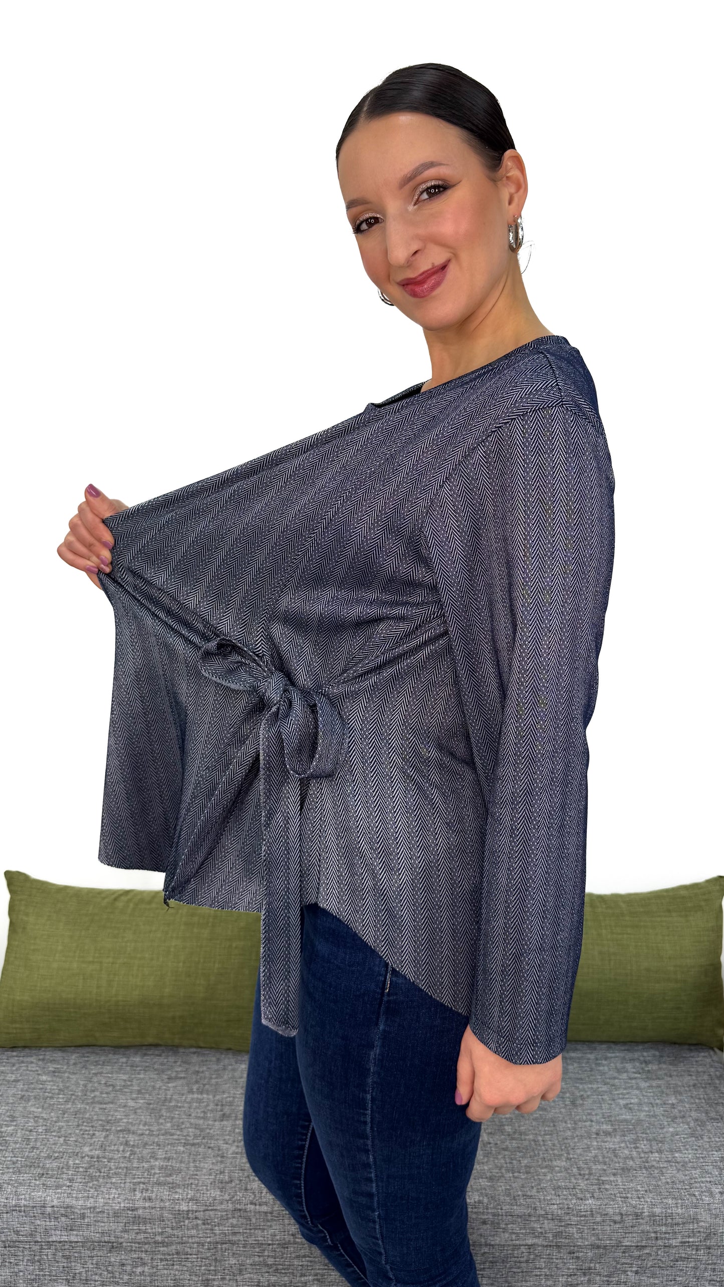 MAGLIA TWEED FIOCCO LATERALE