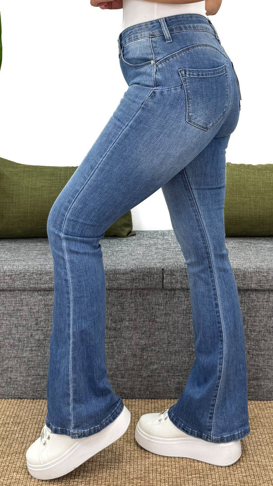 JEANS FLARE CHIARO EFFETTO -5kg