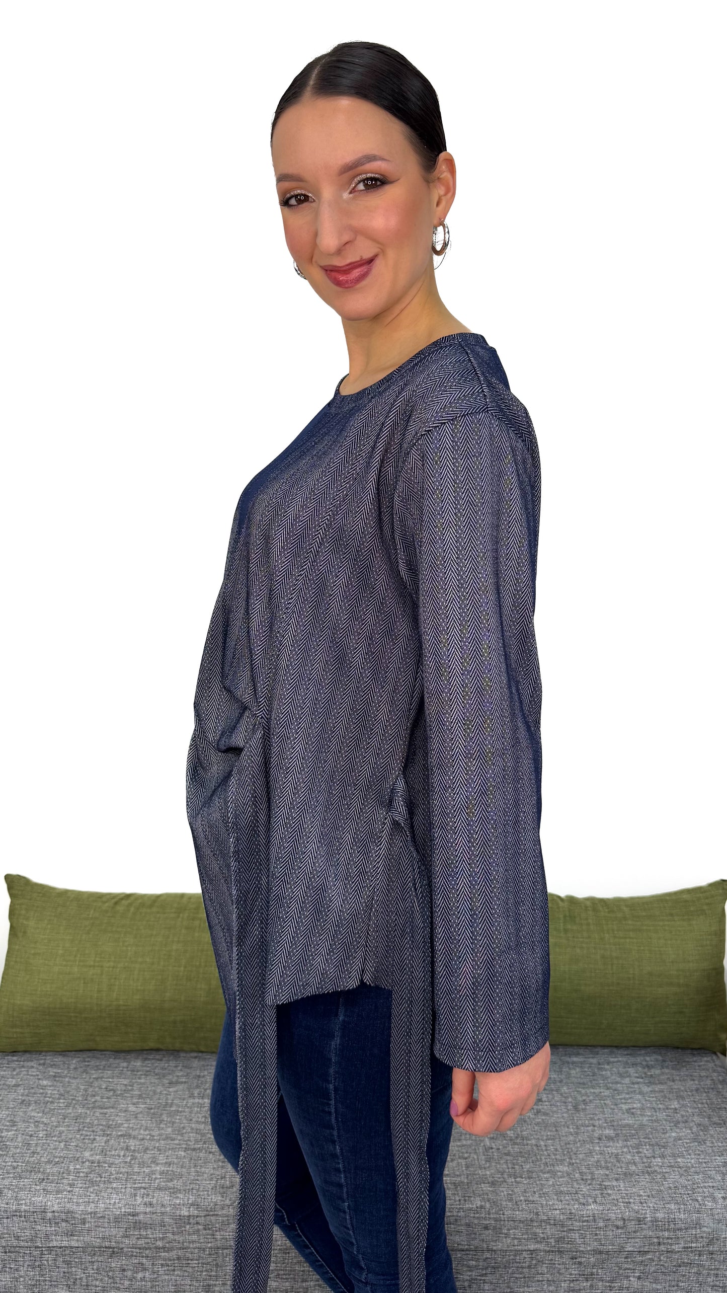 MAGLIA TWEED FIOCCO LATERALE