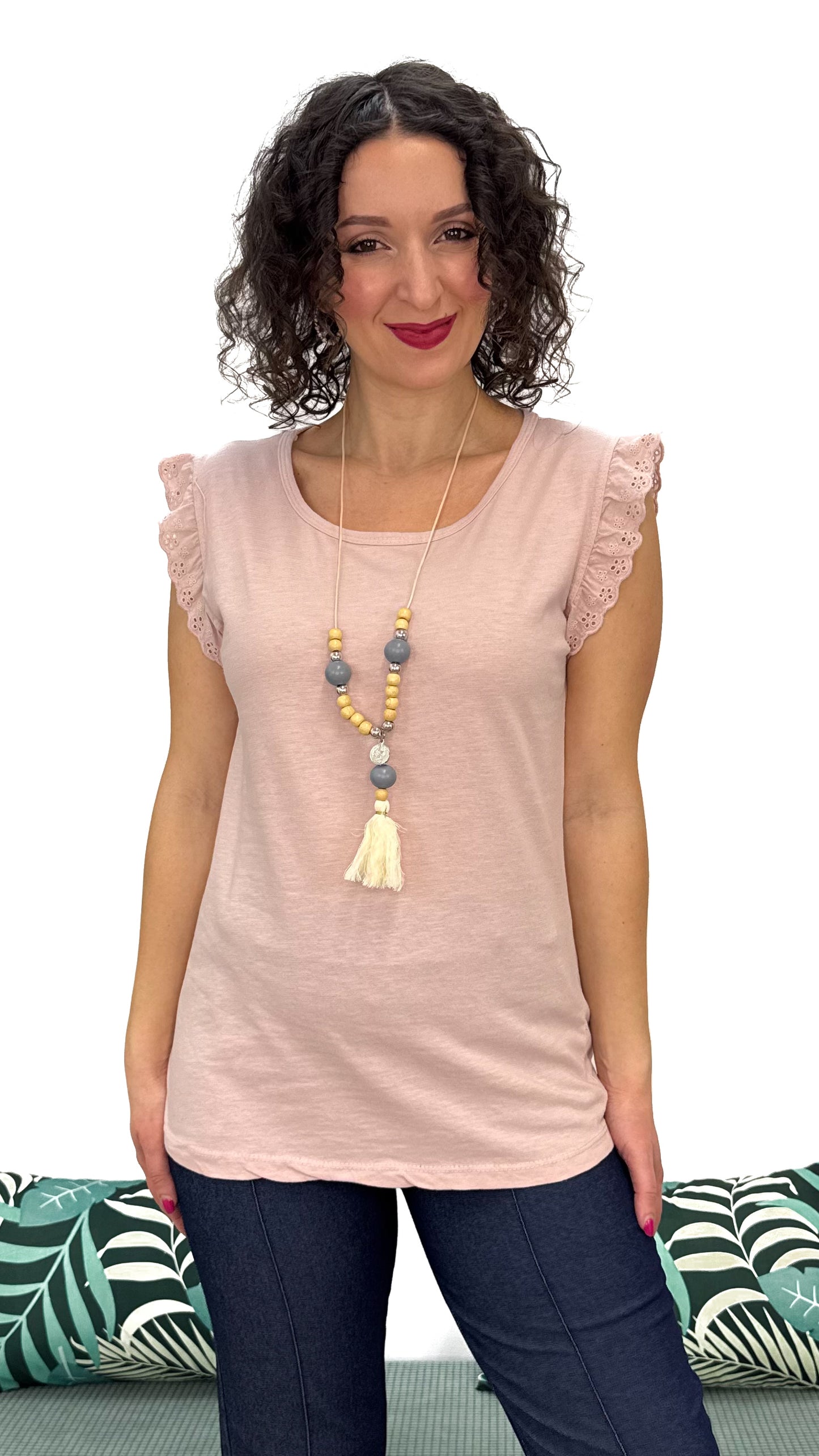 T-SHIRT CON MANICA PIZZO SANGALLO