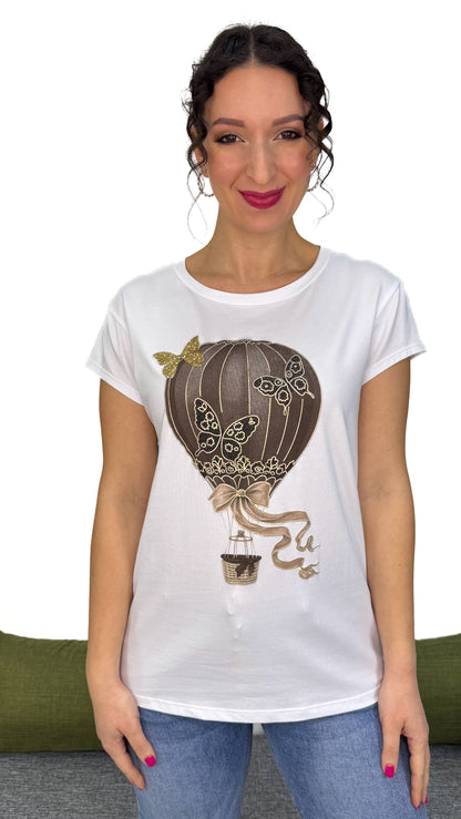 T-SHIRT MONGOLFIERA E FARFALLA