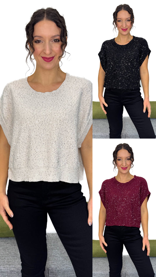 GILET IN MAGLIA BRILLANTE