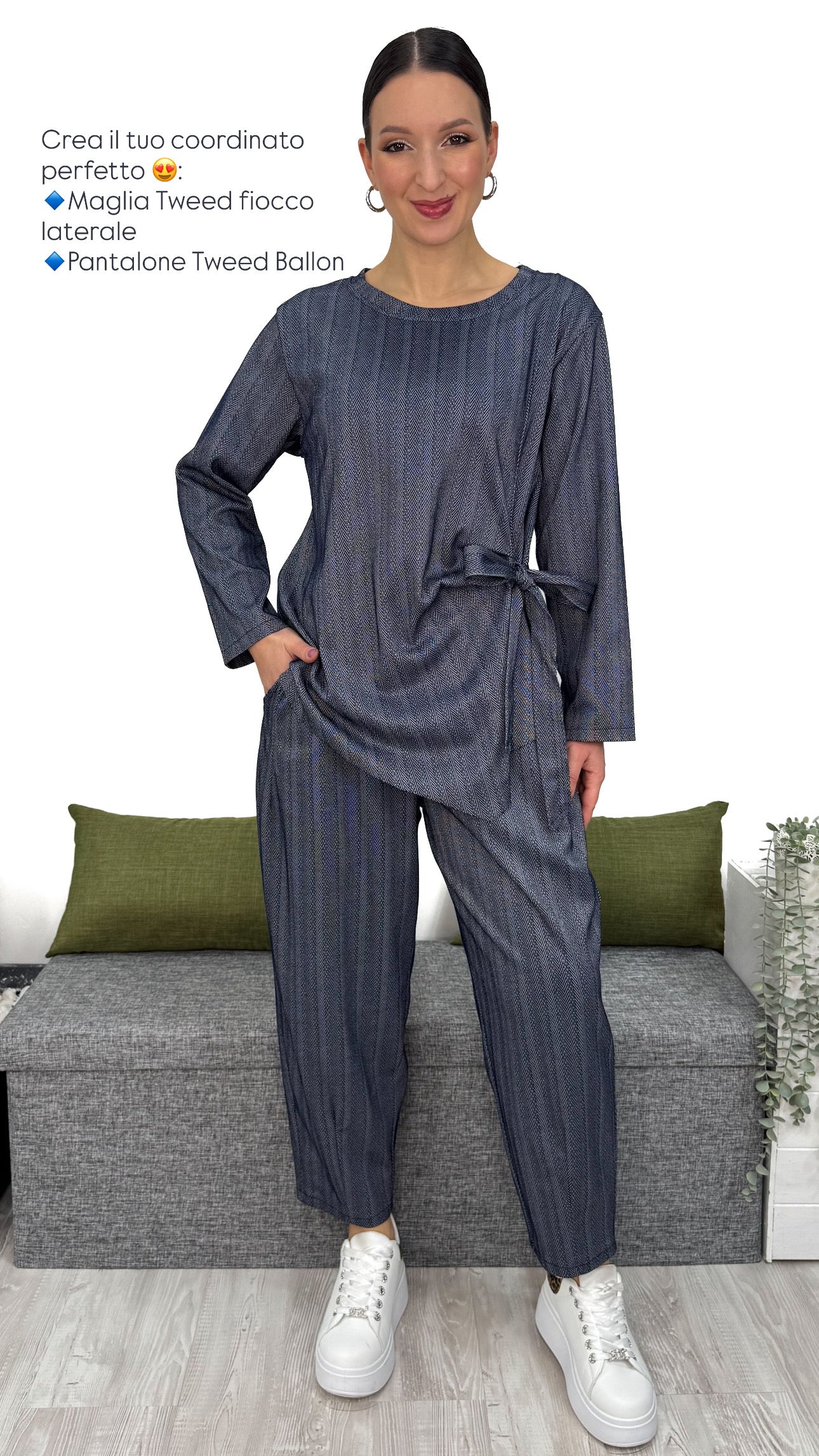 MAGLIA TWEED FIOCCO LATERALE