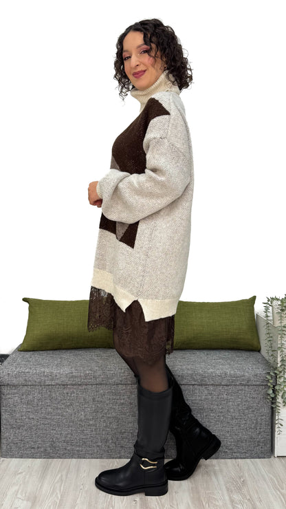 ABITO/MAGLIONE CON PIZZO