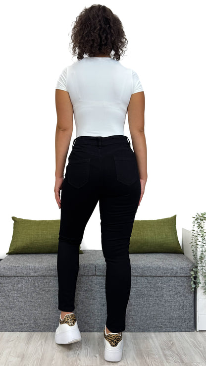 JEANS SKINNY NERO EFFETTO -5KG