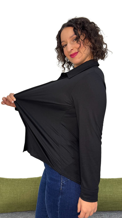 CAMICIA IN MAGLIA TINTA UNITA