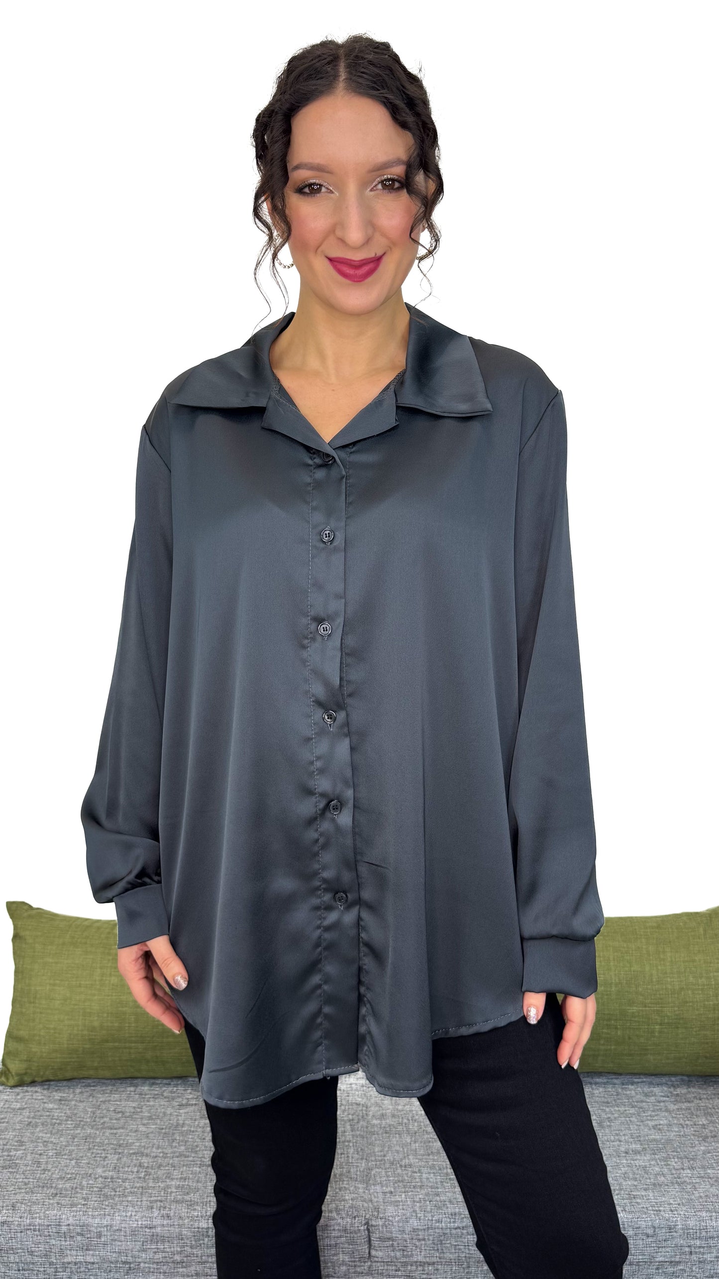 MAXI CAMICIA EFFETTO SETA