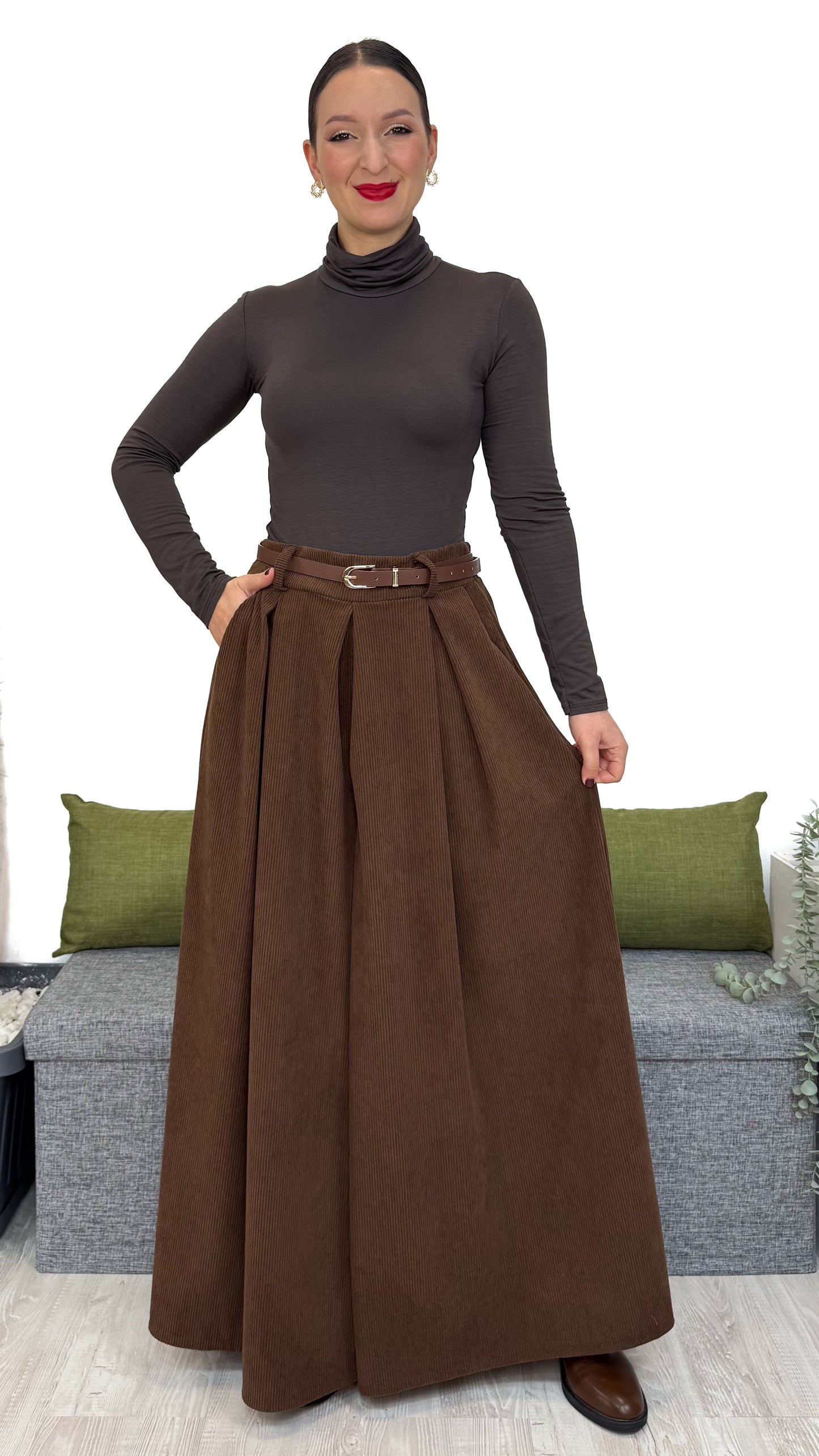 PANTAGONNA LUNGA IN VELLUTO