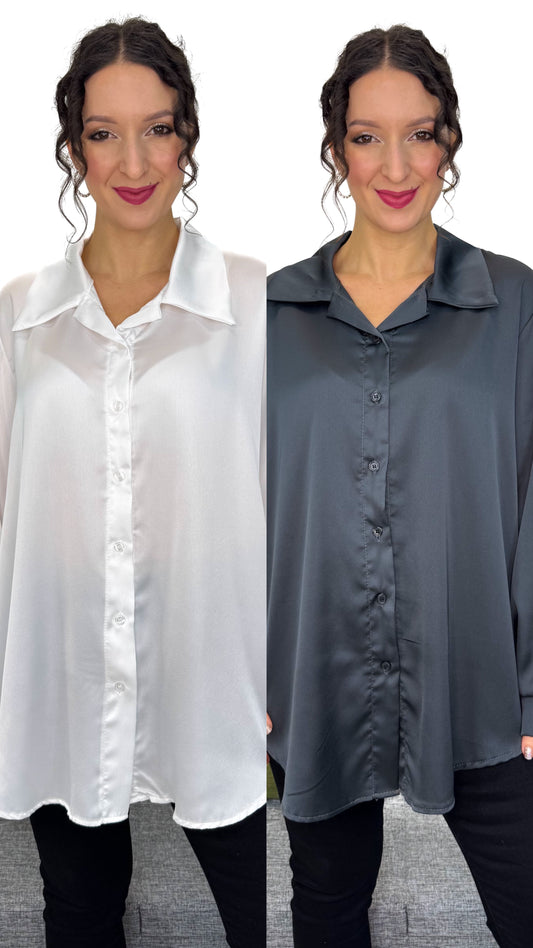 MAXI CAMICIA EFFETTO SETA