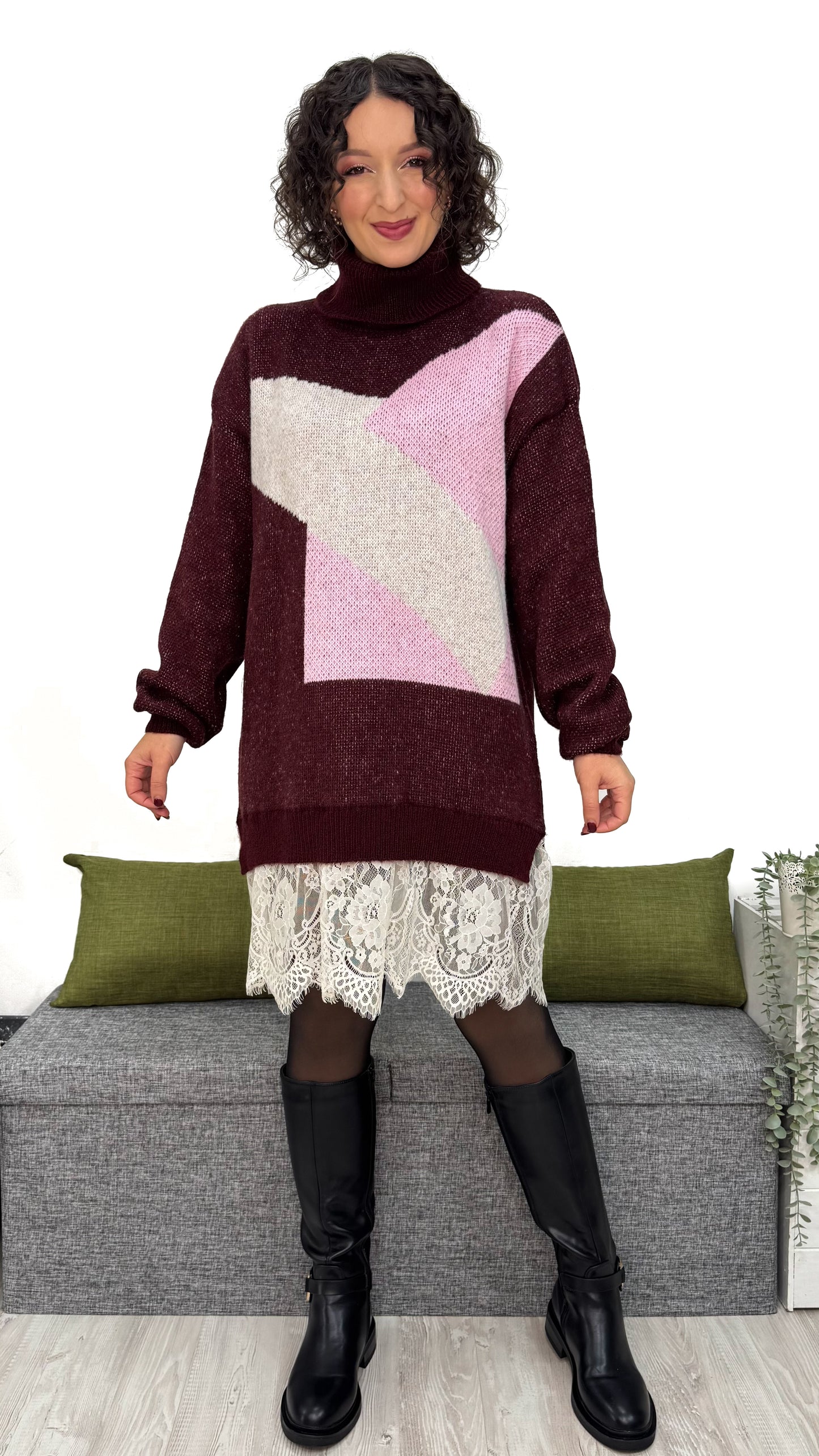 ABITO/MAGLIONE CON PIZZO