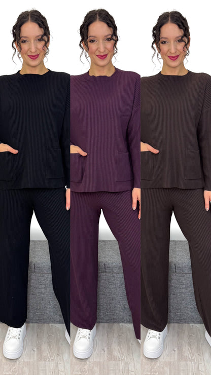 COORDINATO IN MAGLIA A COSTINE