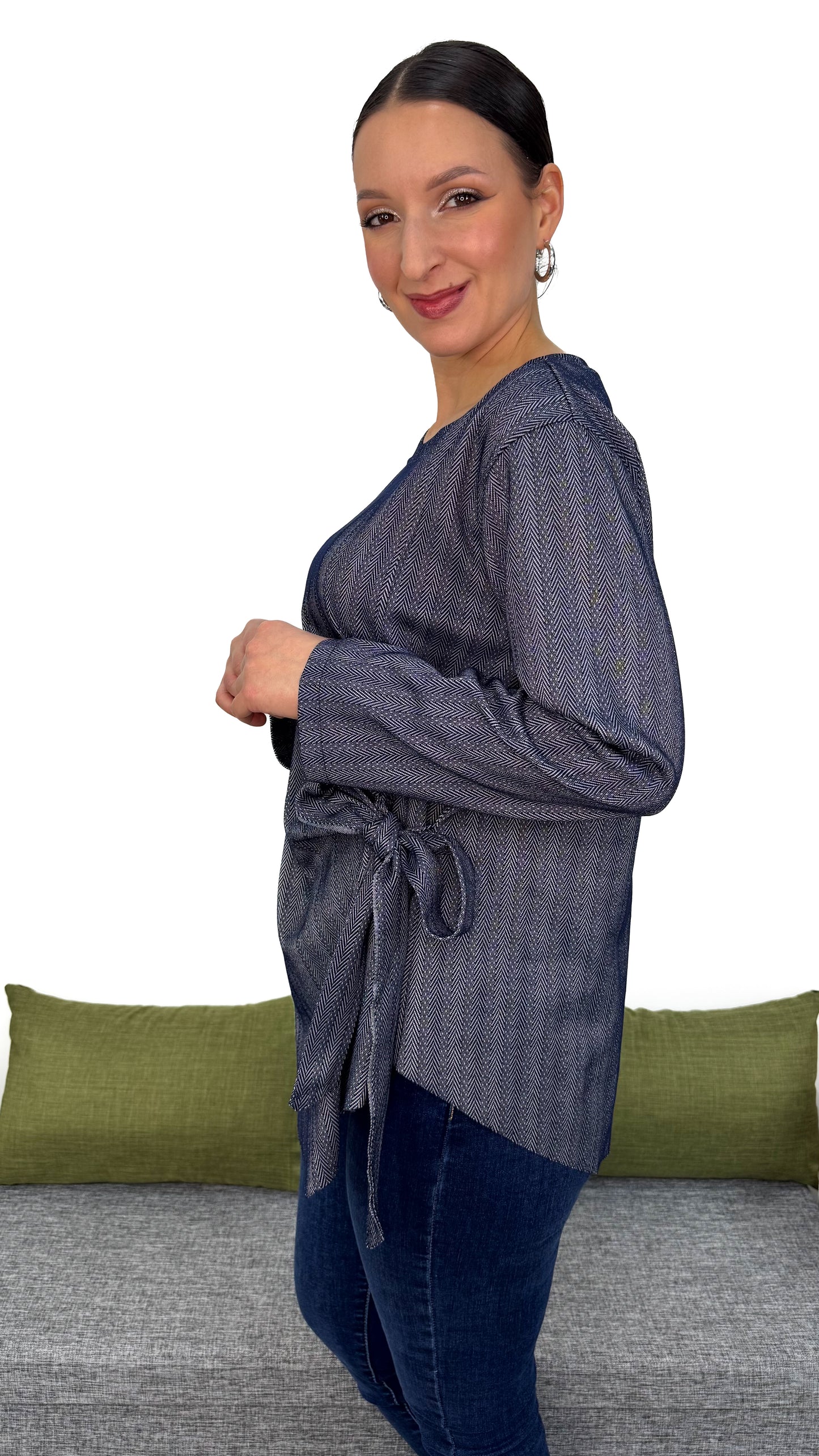 MAGLIA TWEED FIOCCO LATERALE