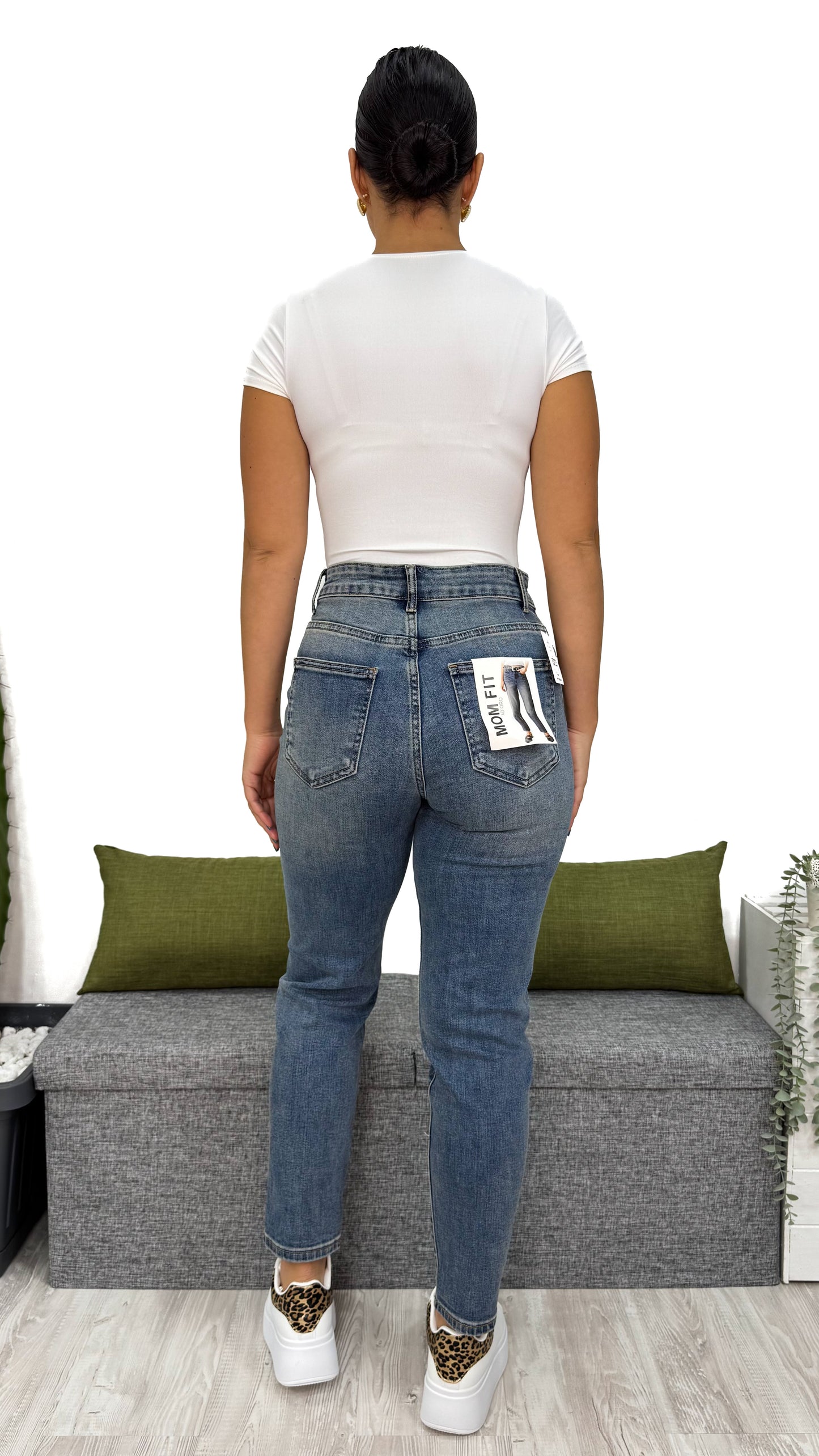 JEANS MOM-FIT EFFETTO VINTAGE