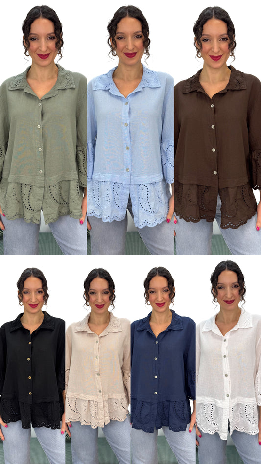 CAMICIA IN PIZZO SANGALLO