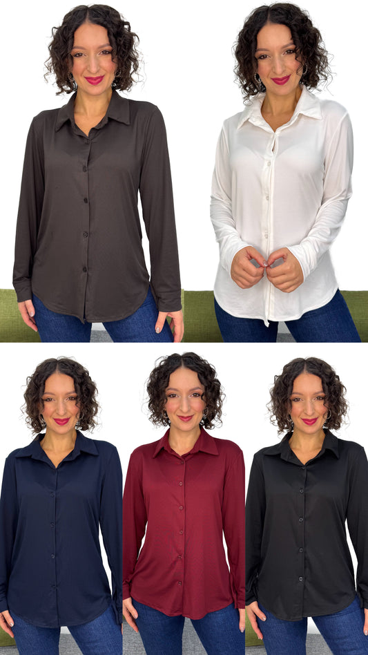 CAMICIA IN MAGLIA TINTA UNITA