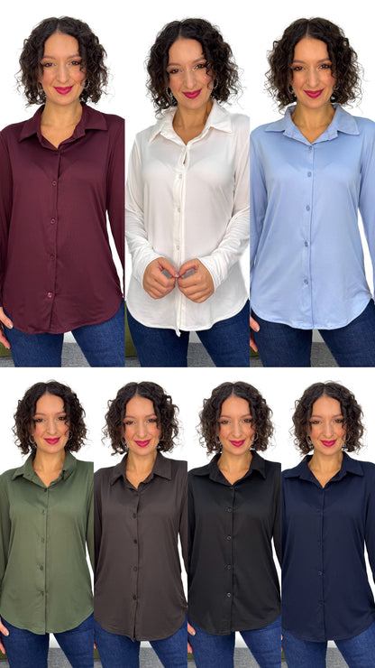 CAMICIA IN MAGLIA TINTA UNITA