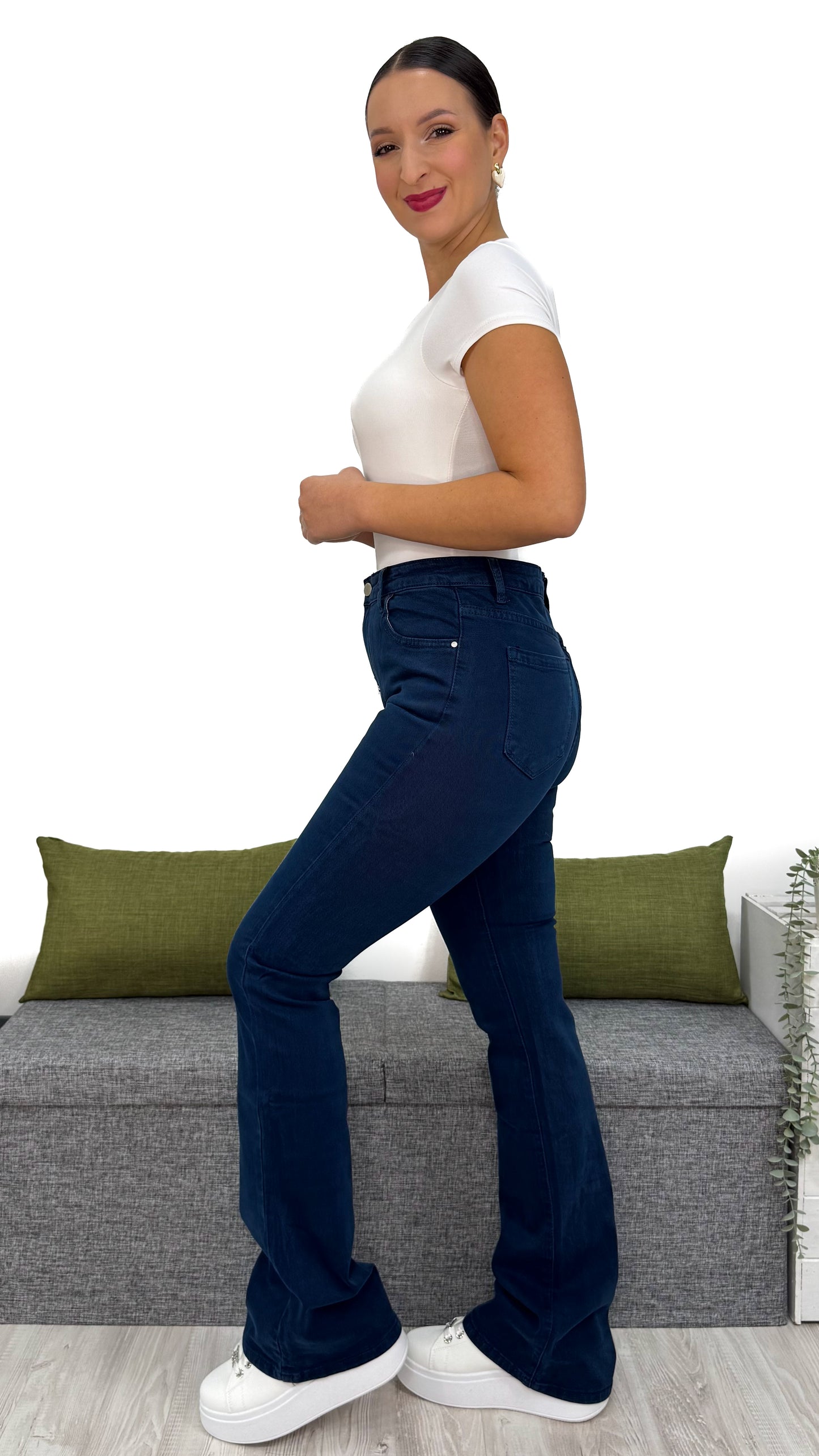 JEANS FLARE BLU ROYAL
