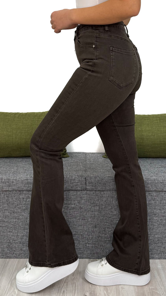 JEANS FLARE CIOCCOLATO