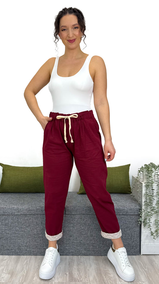 Pantalone con Risvoltino Pizzo Sangallo