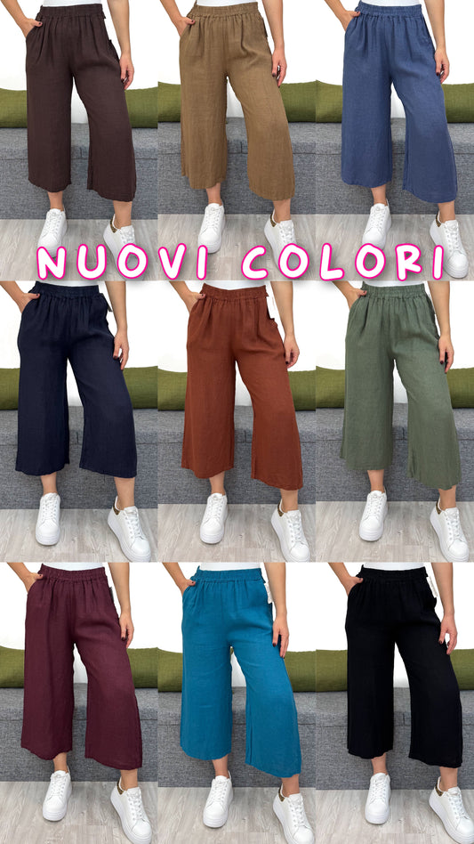 PANTALONE A 3/4 IN LINO