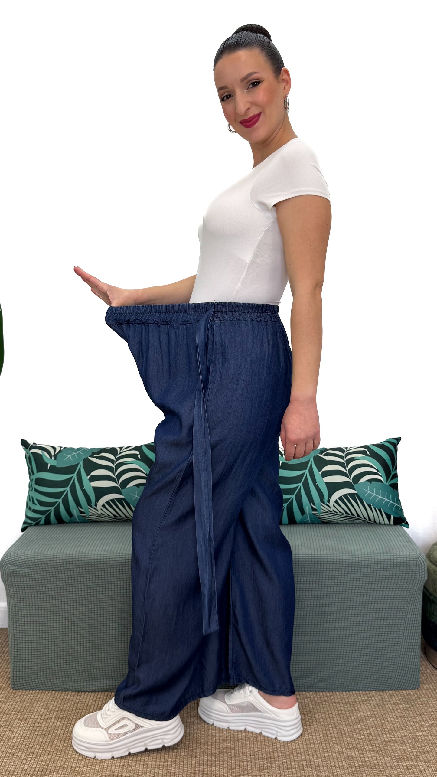 PANTALONE PALAZZO IN DENIM
