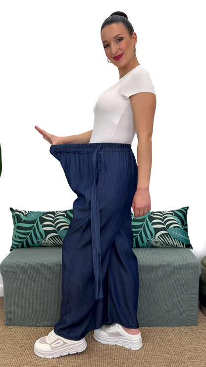 PANTALONE PALAZZO IN DENIM