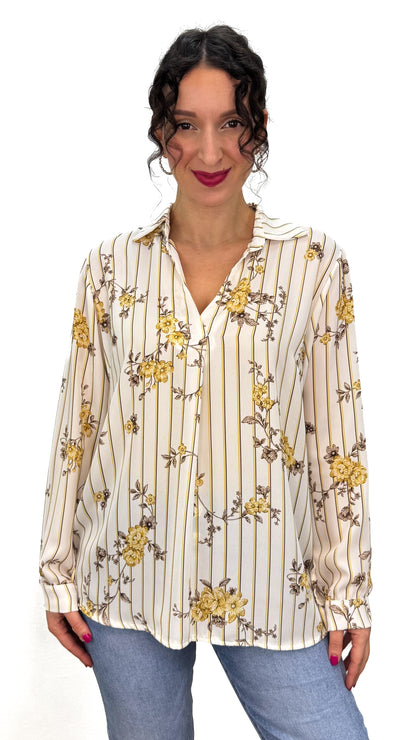 BLUSA RIGHE E FIORI