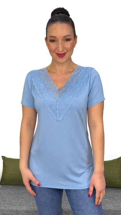 T-SHIRT CON PIZZO ideale anche come sotto giacca