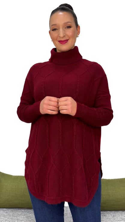 MAGLIONE DOLCEVITA A ROMBI