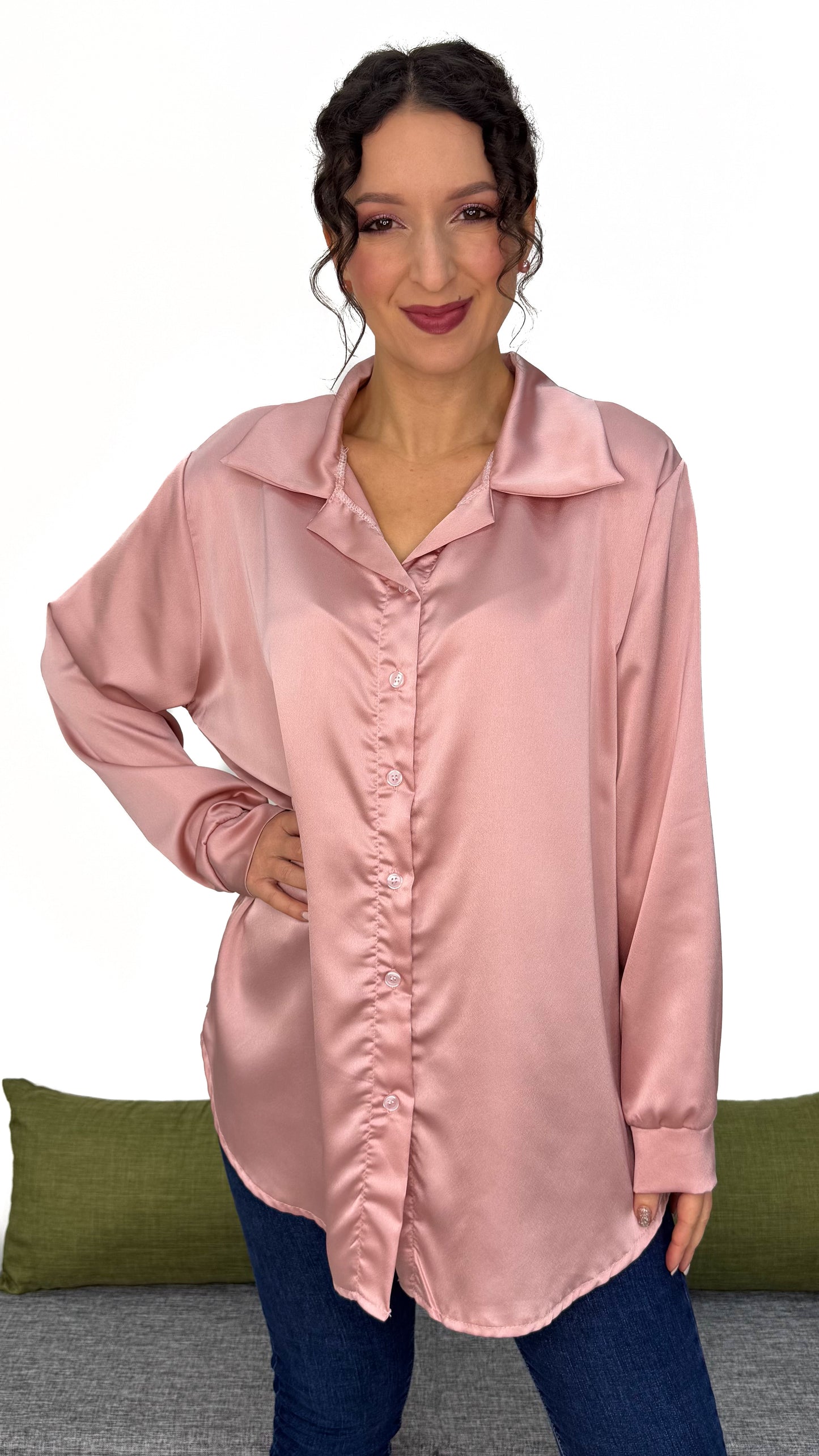 MAXI CAMICIA EFFETTO SETA