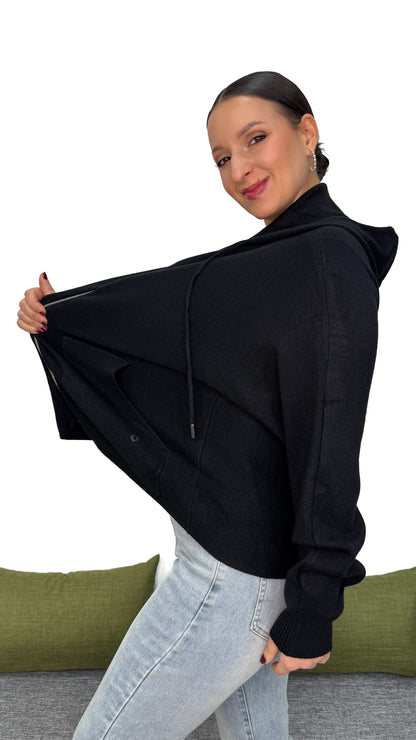 CARDIGAN CON ZIP IN MAGLIA