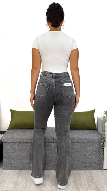 JEANS FLARE GRIGIO