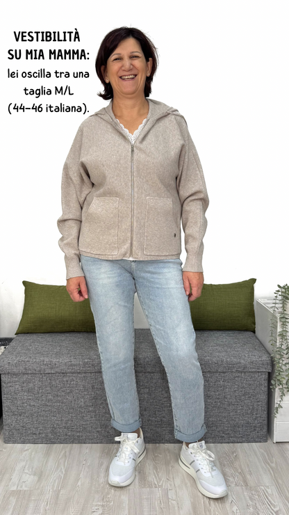 CARDIGAN CON ZIP IN MAGLIA