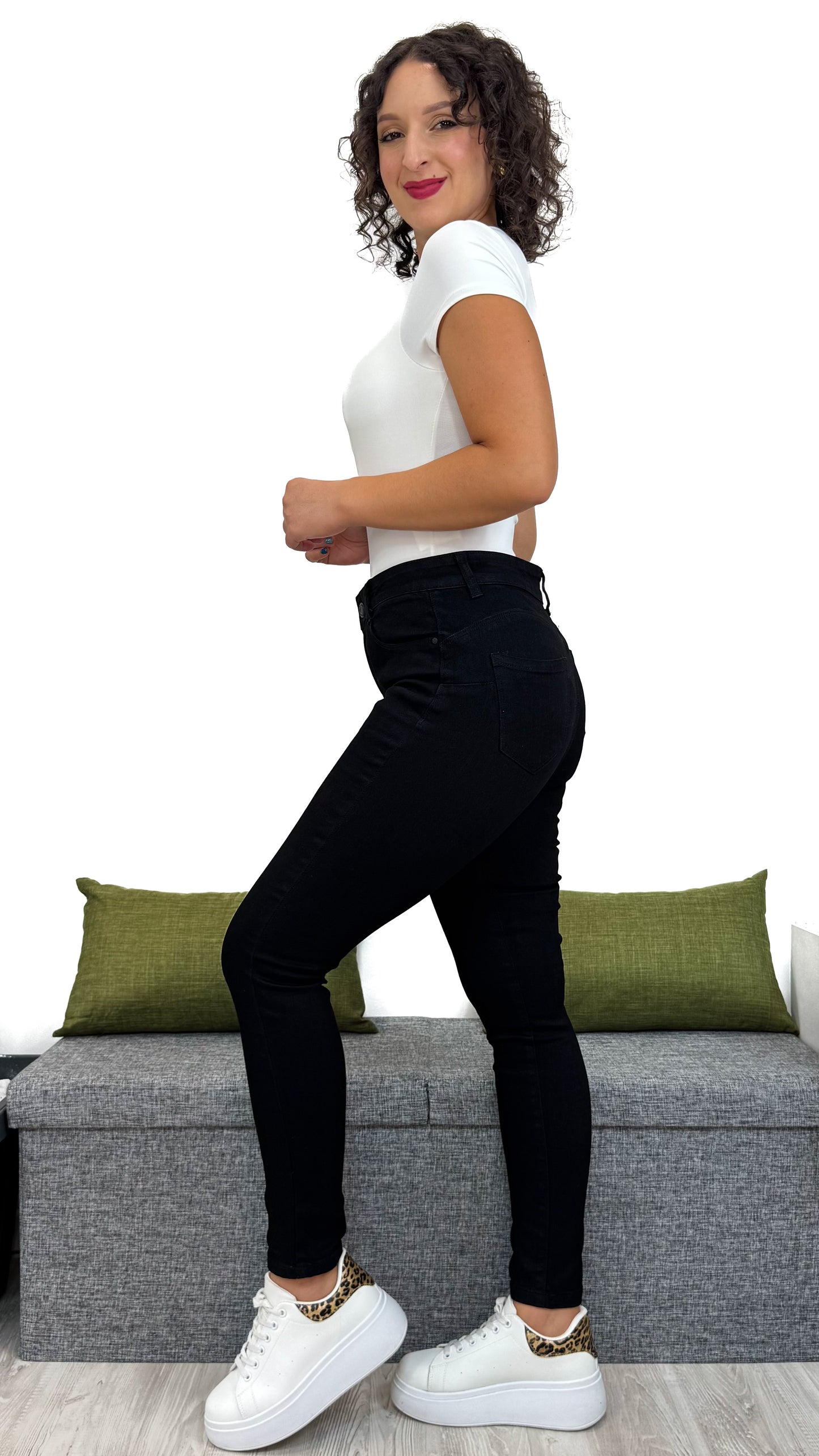 JEANS SKINNY NERO EFFETTO -5KG